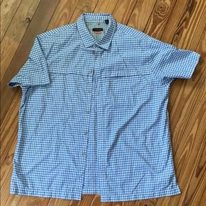 SS Plaid Van Heusen Traveler Button Up